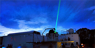 Laser at GGAO pointing toward sky